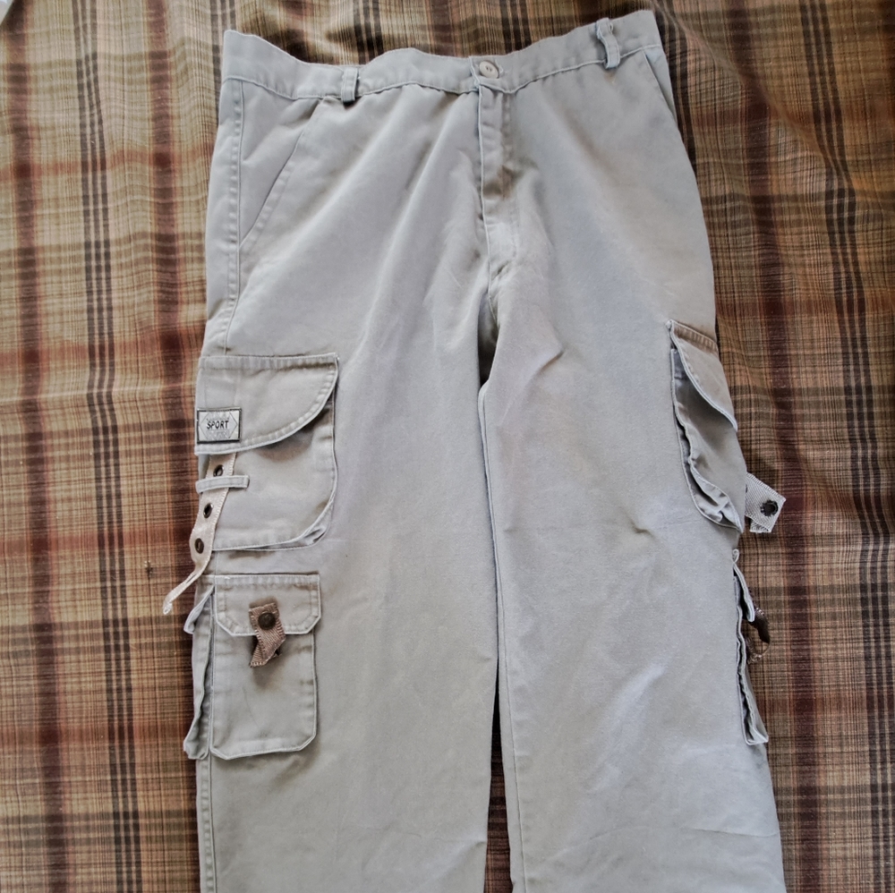 Black Ops Cargo pants, khaki, waist size appx 32, inseam appx 30